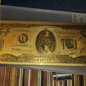 24 karat gold plated $2 bill